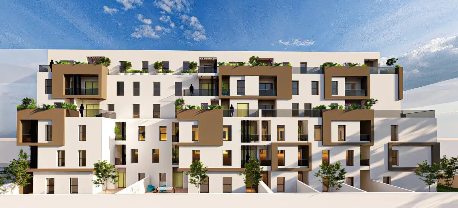 Vue générale de l’ensemble immobilier Le Capitaine 2 à Soukra