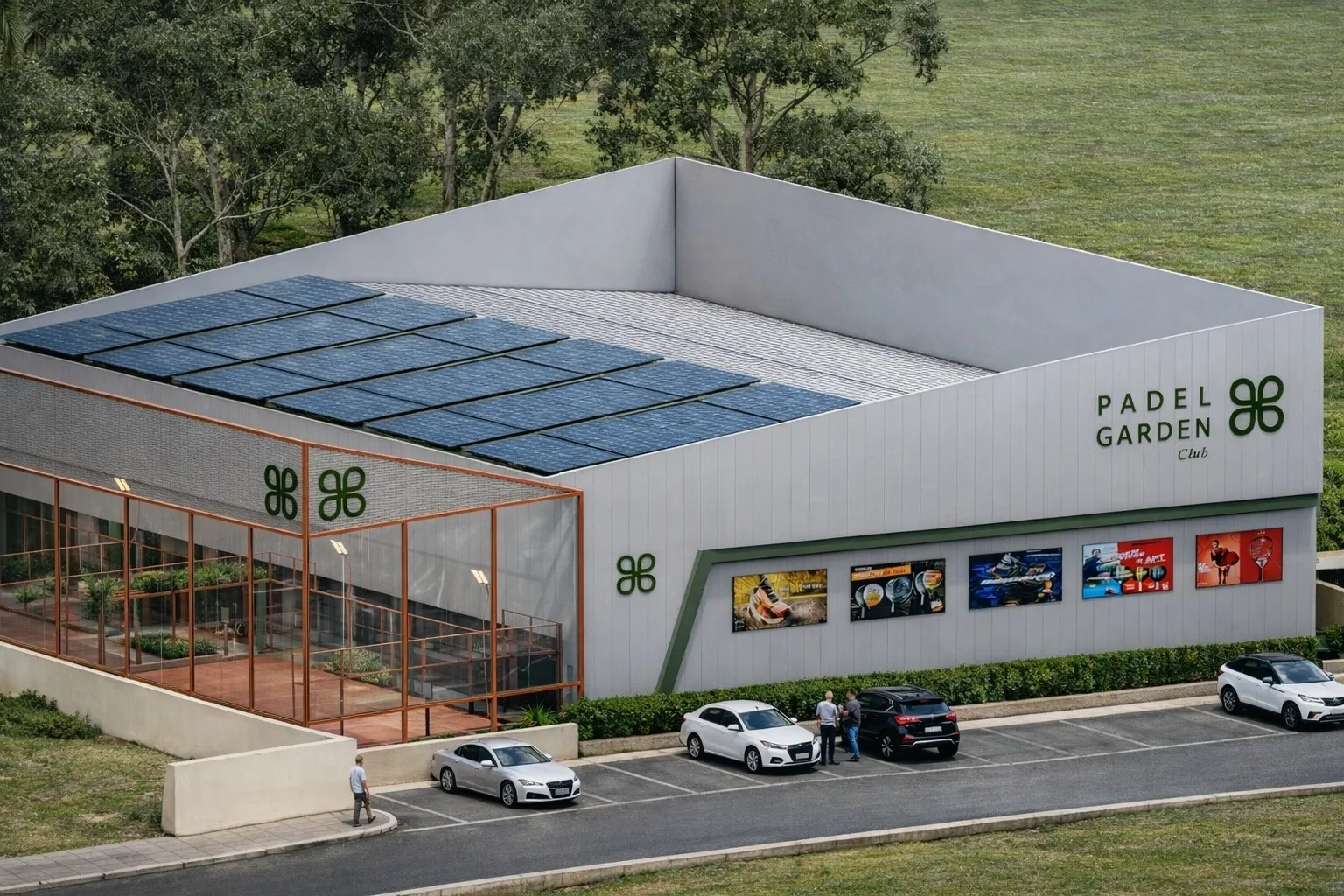 Vue aérienne du complexe sportif Padel Garden La Marsa