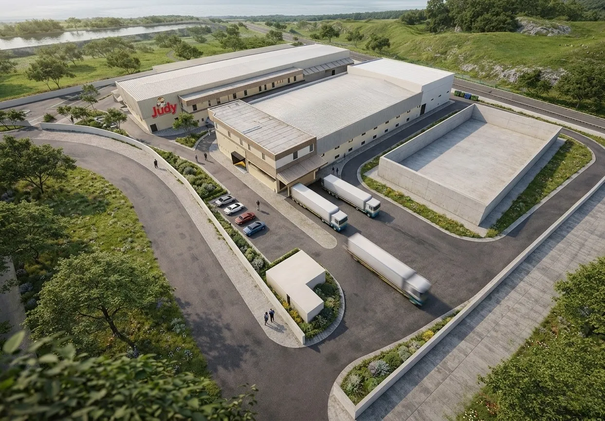 Vue aérienne du complexe industriel PLASTICAP 2 et de son extension à Zriba
